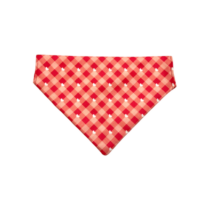 Red Plaid Style Sailor Bow And Bandana - Dog Combo