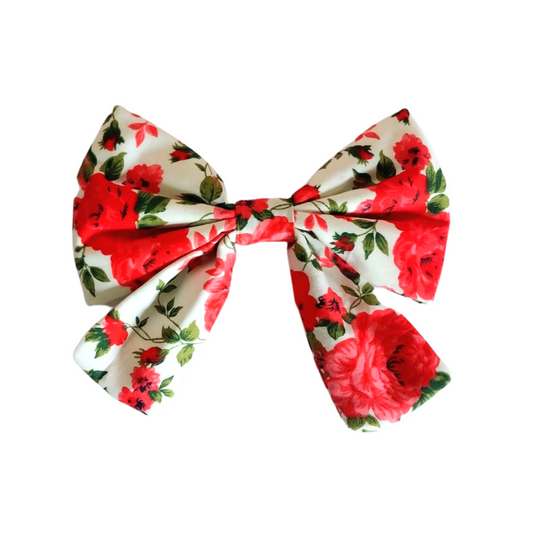 Red Classic Floral Sailor Bows from Wags4Whiskers