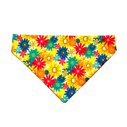 Happy Vibes Floral Bandana and Bow Combo for Cats