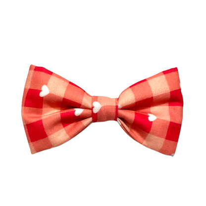 Red Plaid Style Bow And Bandana - Cat Combo