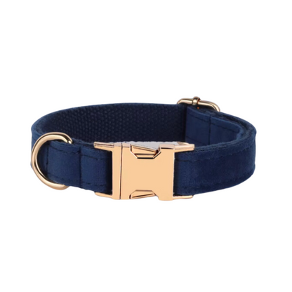 Blue Velvet Dog collars from wags4whiskers pet supplies store